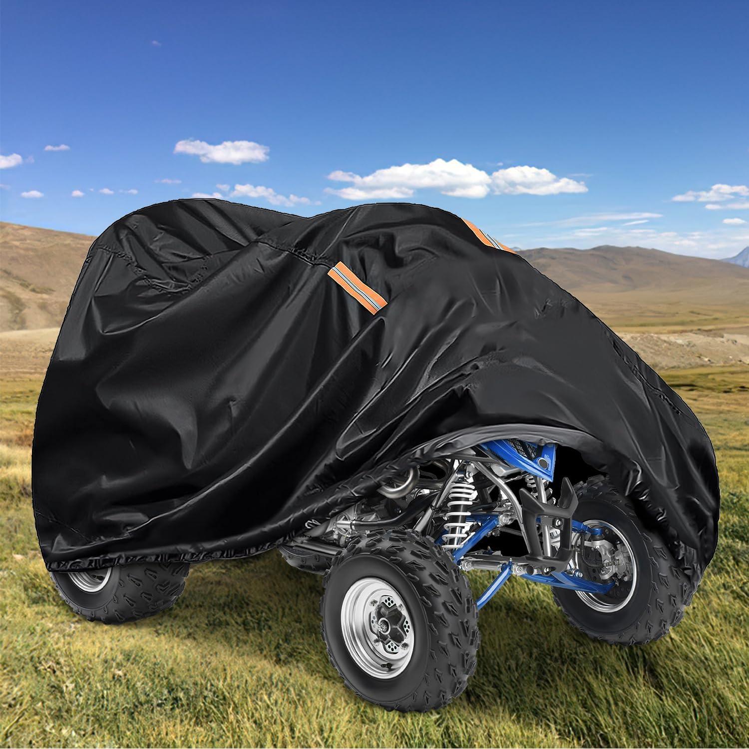 imageNilight ATV Cover Waterproof 420D Heavy Duty Ripstop Material 4 Wheeler Quad Cover All Season Weather UV Protection for Kawasaki Yamaha Polaris Suzuki HondaBlack XXLXL  82L x 47W x 45H