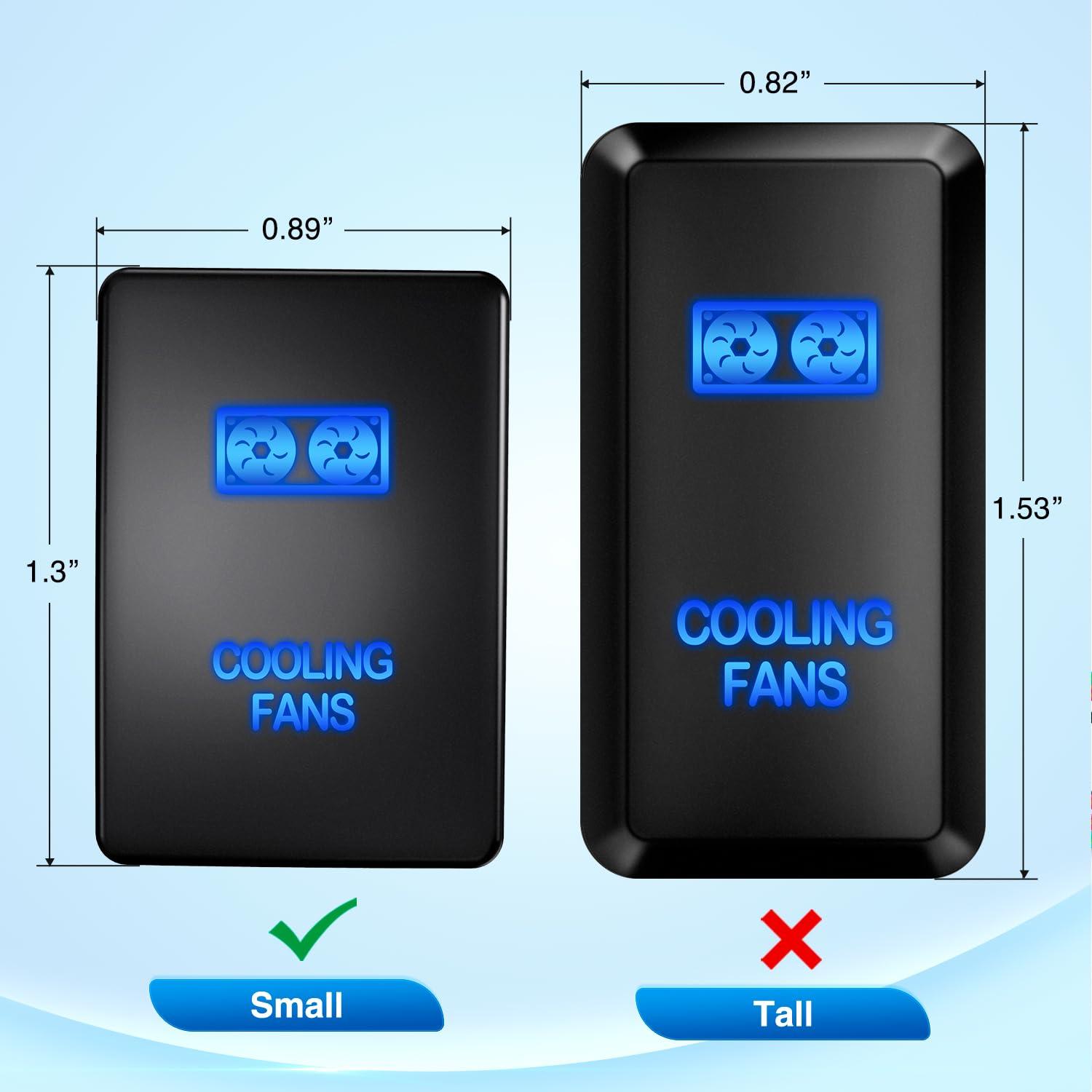 imageNilight AUX Battery Push Button Switch 12V ON Off Switches with Connector Wire Kit 128quot x 087quot Replacement for Toyota Sequoia Highlander Tacoma Tundra 4Runner RAVR YarisCOOLING FANS