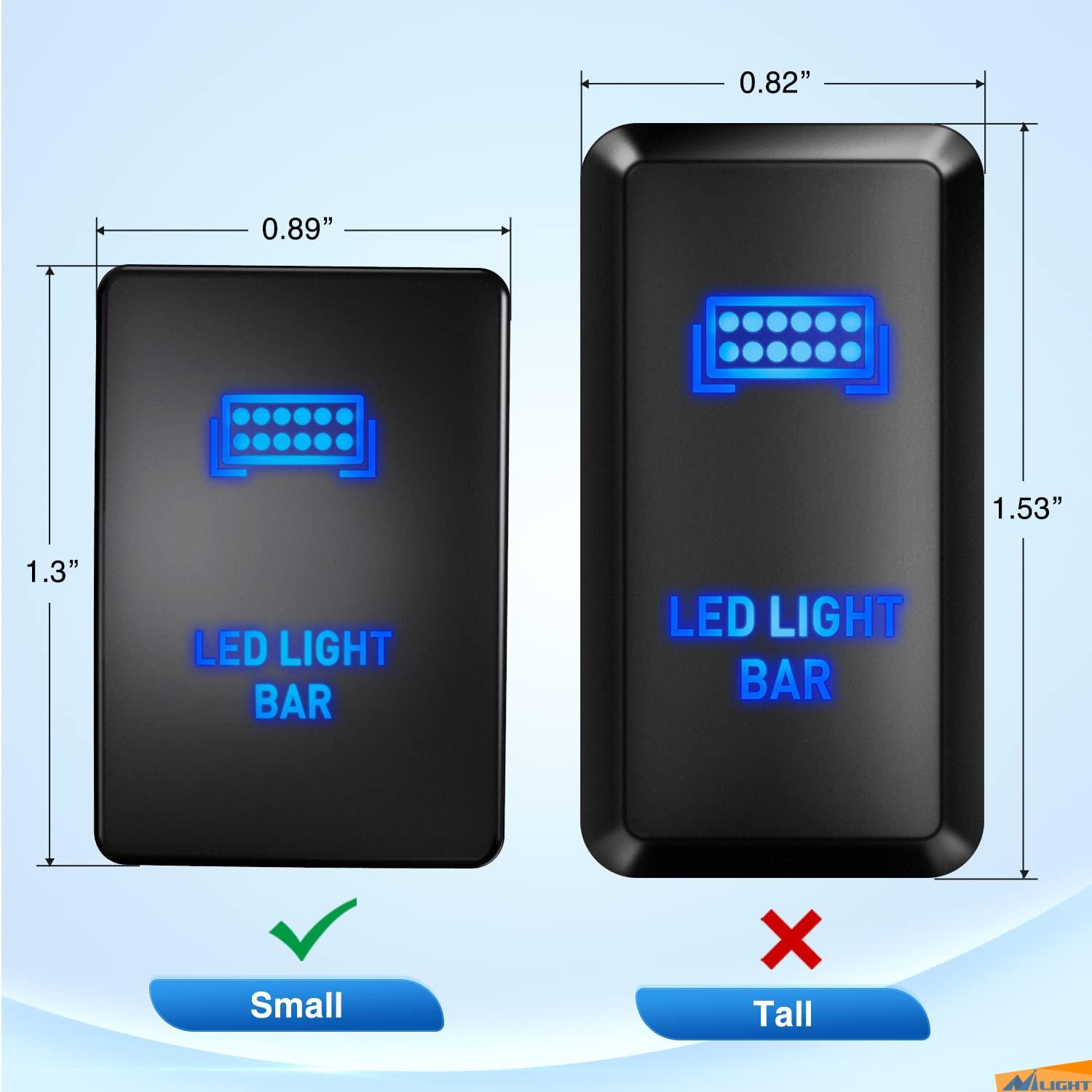 imageNilight AUX Battery Push Button Switch 12V ON Off Switches with Connector Wire Kit 128quot x 087quot Replacement for Toyota Sequoia Highlander Tacoma Tundra 4Runner RAVR YarisAUX LIGHTS