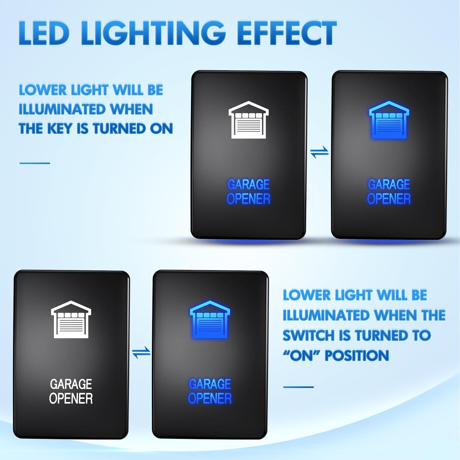 imageNilight AUX Battery Push Button Switch 12V ON Off Switches with Connector Wire Kit 128quot x 087quot Replacement for Toyota Sequoia Highlander Tacoma Tundra 4Runner RAVR YarisGarage Opener