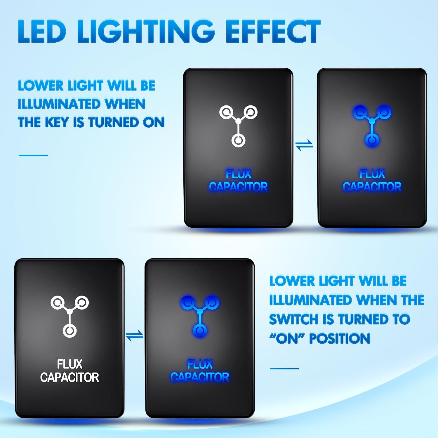 imageNilight AUX Battery Push Button Switch 12V ON Off Switches with Connector Wire Kit 128quot x 087quot Replacement for Toyota Sequoia Highlander Tacoma Tundra 4Runner RAVR YarisFLUX CAPACITOR