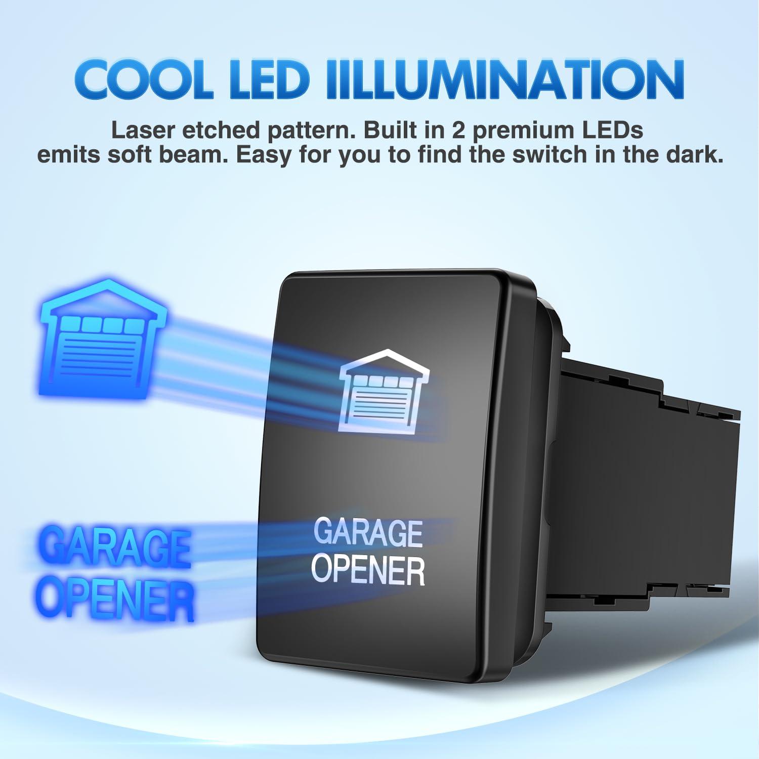 imageNilight AUX Battery Push Button Switch 12V ON Off Switches with Connector Wire Kit 128quot x 087quot Replacement for Toyota Sequoia Highlander Tacoma Tundra 4Runner RAVR YarisGarage Opener