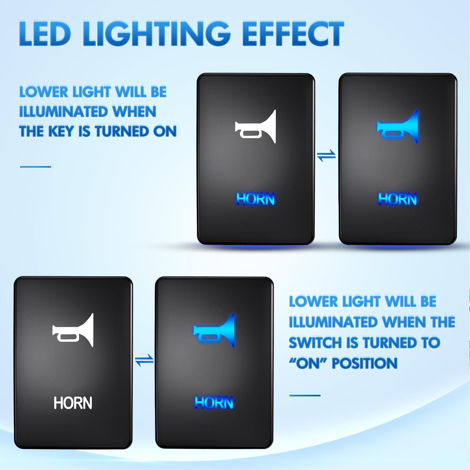 imageNilight AUX Battery Push Button Switch 12V ON Off Switches with Connector Wire Kit 128quot x 087quot Replacement for Toyota Sequoia Highlander Tacoma Tundra 4Runner RAVR YarisHORN