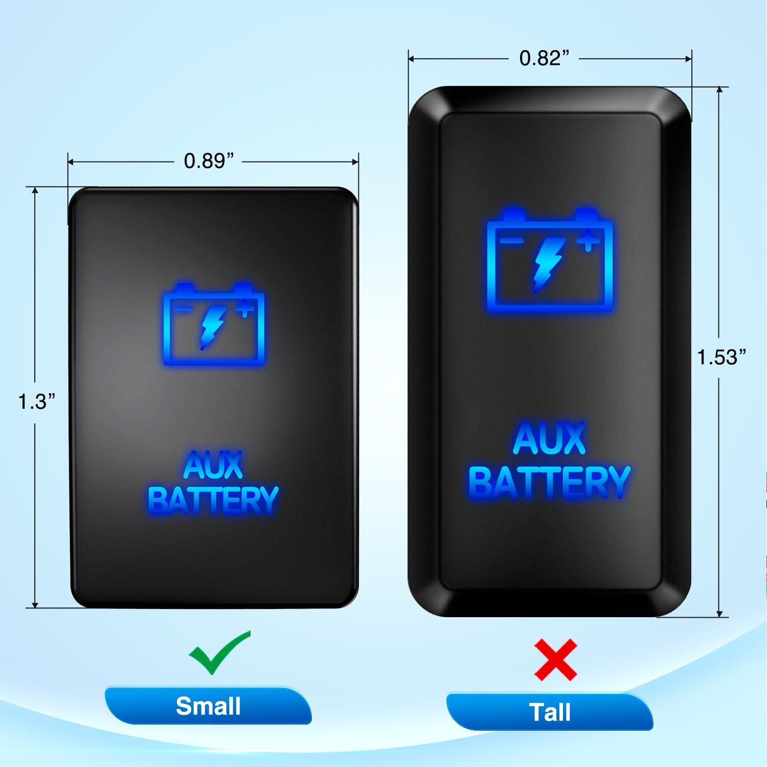 imageNilight AUX Battery Push Button Switch 12V ON Off Switches with Connector Wire Kit 128quot x 087quot Replacement for Toyota Sequoia Highlander Tacoma Tundra 4Runner RAVR YarisAUX BATTERY