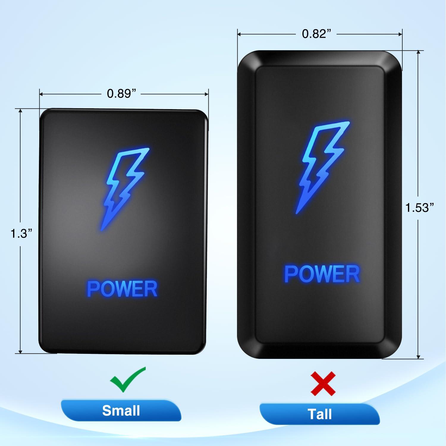 imageNilight AUX Battery Push Button Switch 12V ON Off Switches with Connector Wire Kit 128quot x 087quot Replacement for Toyota Sequoia Highlander Tacoma Tundra 4Runner RAVR YarisLED LIGHT BAR