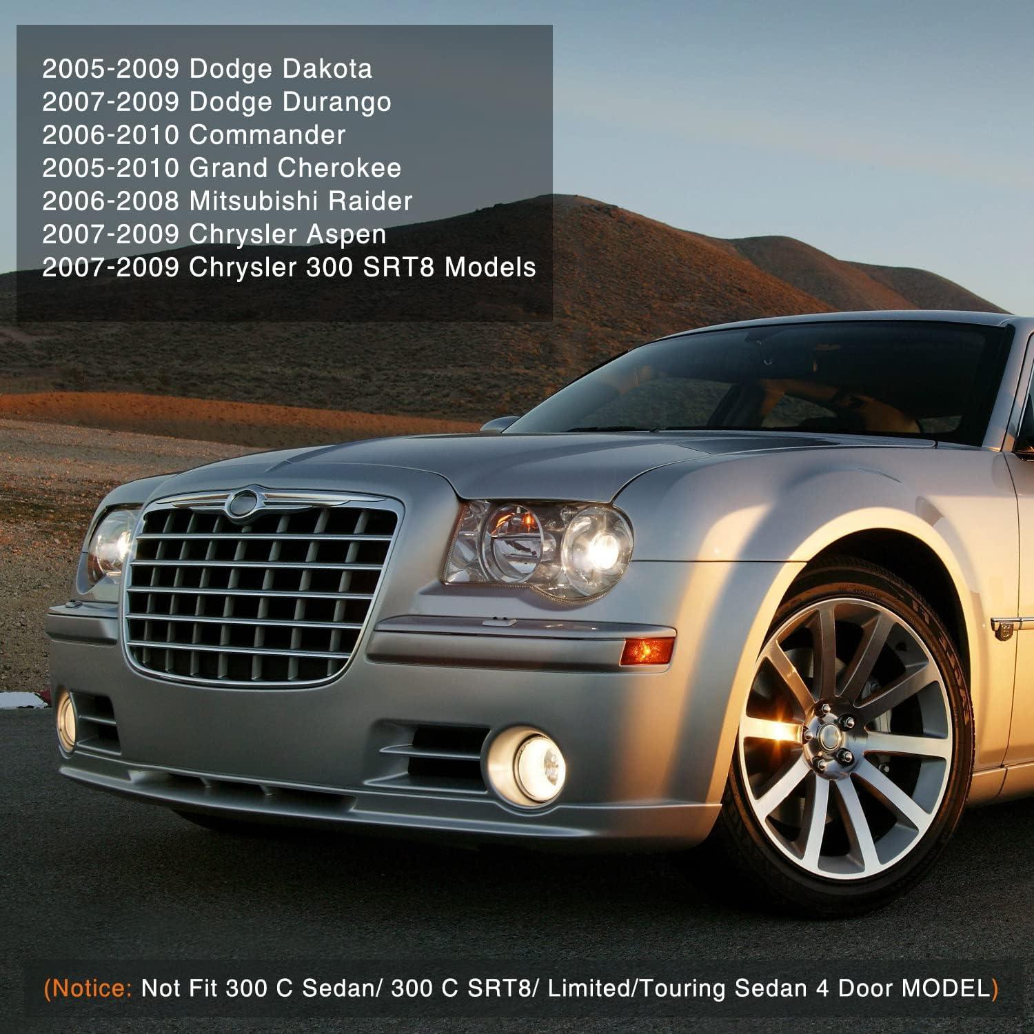imageNilight Bumper Fog Light Compatible with 2005 2006 2007 2008 2009 2010 Dodge Dakota Durango Jeep Commander Grand Cherokee Raider Chrysler Aspen 300 SRT80509 Dodge0709 Chrysler0510 Jeep