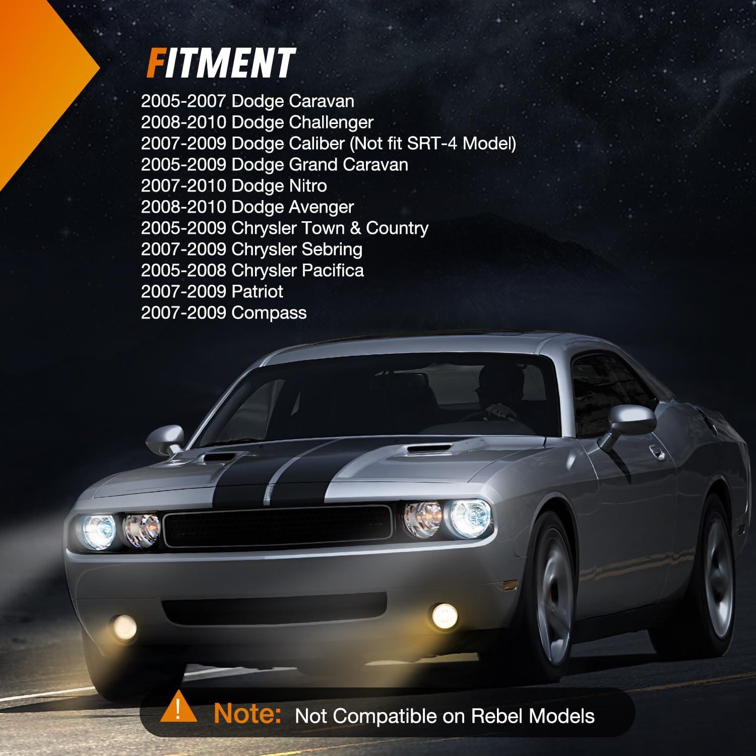 imageNilight Bumper Fog Light Compatible with 2005 2006 2007 2008 2009 2010 Dodge Dakota Durango Jeep Commander Grand Cherokee Raider Chrysler Aspen 300 SRT80509 DodgeChrysler0710 Patriot