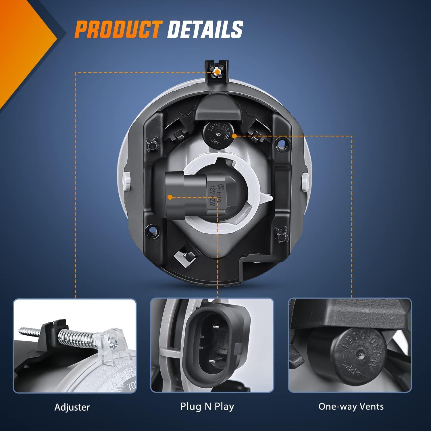 imageNilight Bumper Fog Light Compatible with 2005 2006 2007 2008 2009 2010 Dodge Dakota Durango Jeep Commander Grand Cherokee Raider Chrysler Aspen 300 SRT80509 Dodge0709 Chrysler0510 Jeep