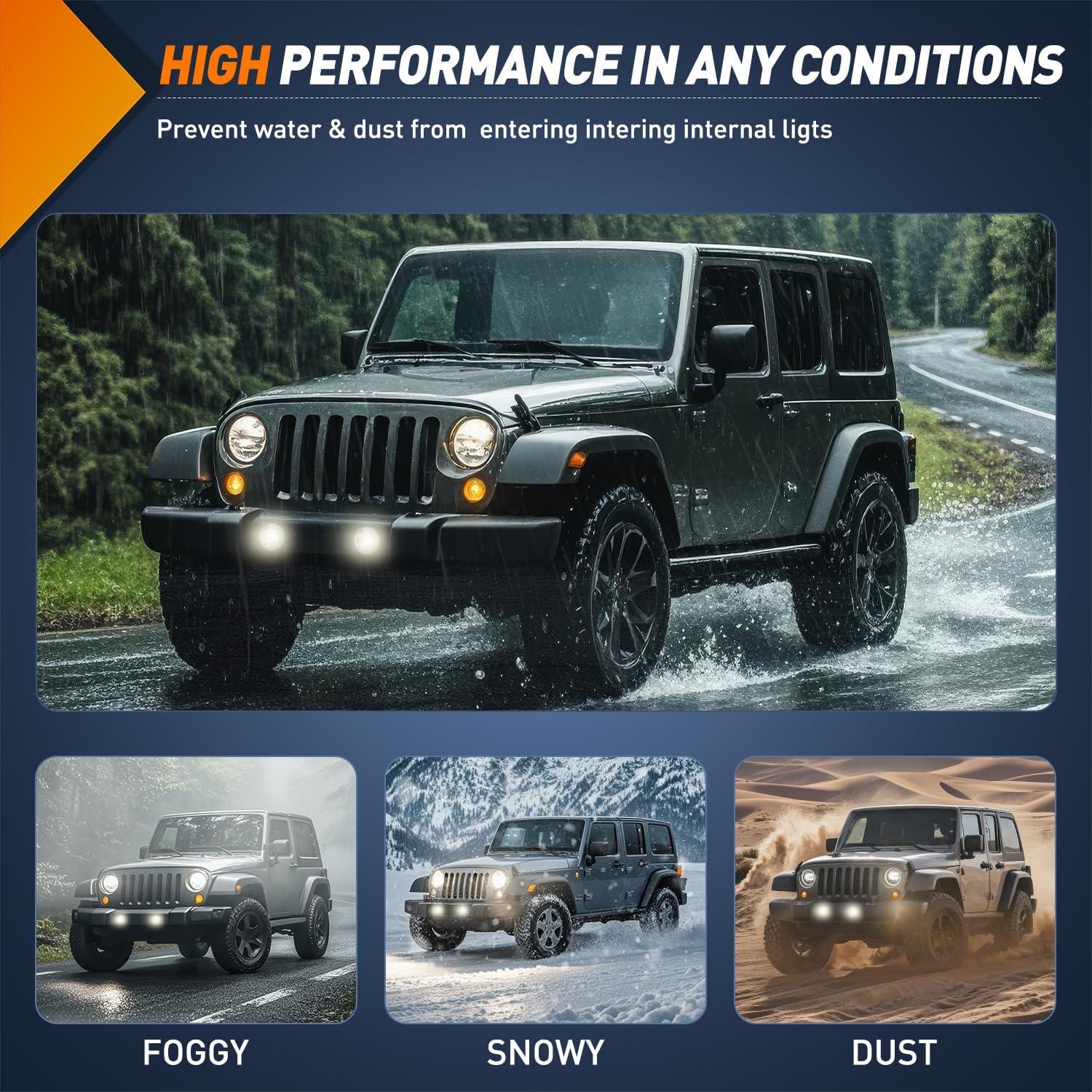 imageNilight Bumper Fog Light Compatible with 2005 2006 2007 2008 2009 2010 Dodge Dakota Durango Jeep Commander Grand Cherokee Raider Chrysler Aspen 300 SRT80709 JeepDodge0610 Chrysler Smoke