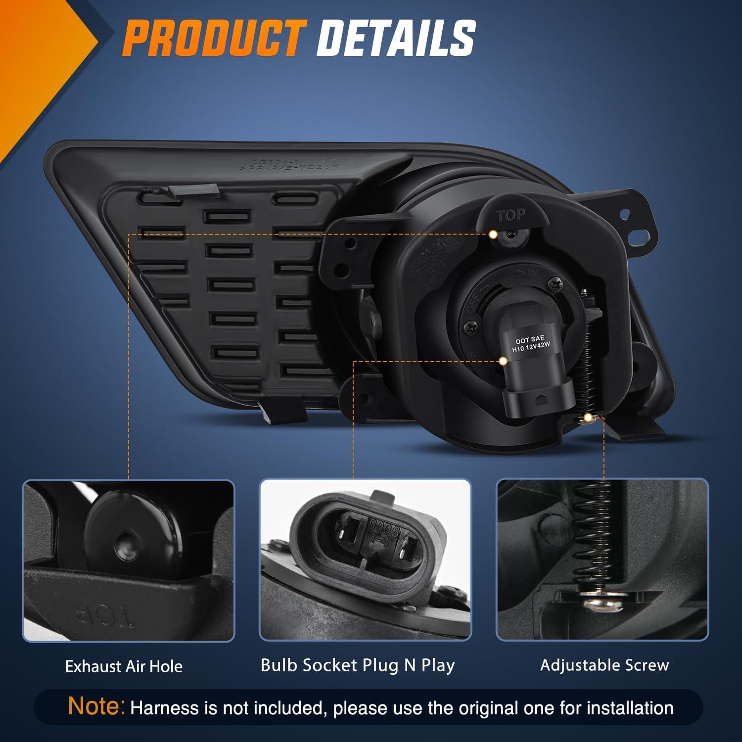 imageNilight Bumper Fog Light Compatible with 2005 2006 2007 2008 2009 2010 Dodge Dakota Durango Jeep Commander Grand Cherokee Raider Chrysler Aspen 300 SRT820012004 Dodge Charger