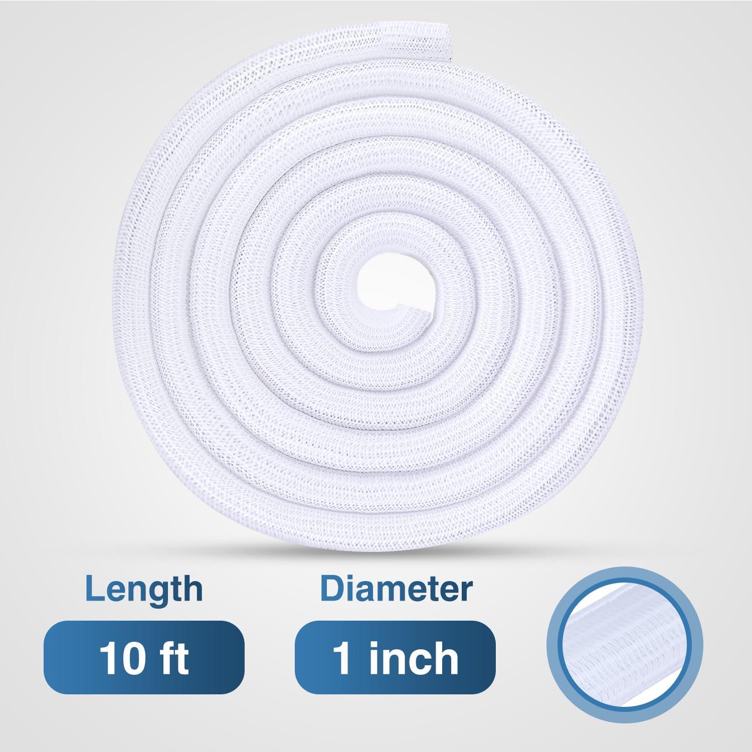 imageNilight Cable Sleeve25ft1inch Cord Management Sleeves Braided Sleeving Split Self Wrapping Wire Loom for Computer Electrical Automotive Harness Protector Organizer WhiteWhite