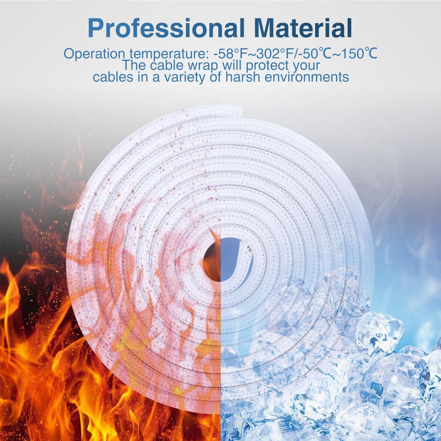 imageNilight Cable Sleeve25ft1inch Cord Management Sleeves Braided Sleeving Split Self Wrapping Wire Loom for Computer Electrical Automotive Harness Protector Organizer WhiteWhite