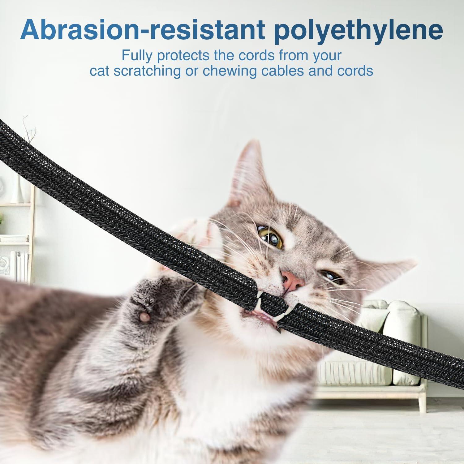 imageNilight Cable Sleeve25ft1inch Cord Management Sleeves Braided Sleeving Split Self Wrapping Wire Loom for Computer Electrical Automotive Harness Protector Organizer WhiteBlack