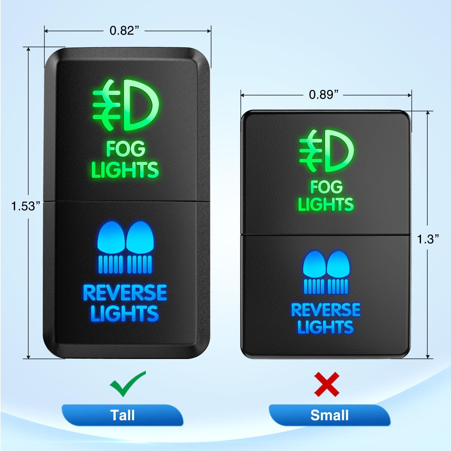 imageNilight Camping Lights Push Button Switch 12V ON Off Switches with Connector Wire Kit 154quot x 083quot Replacement for Toyota FJ Cruiser Fortuner Ta coma Highlander Tundra 4Runner Prado Land CruiserFog Lights  Reverse Lights