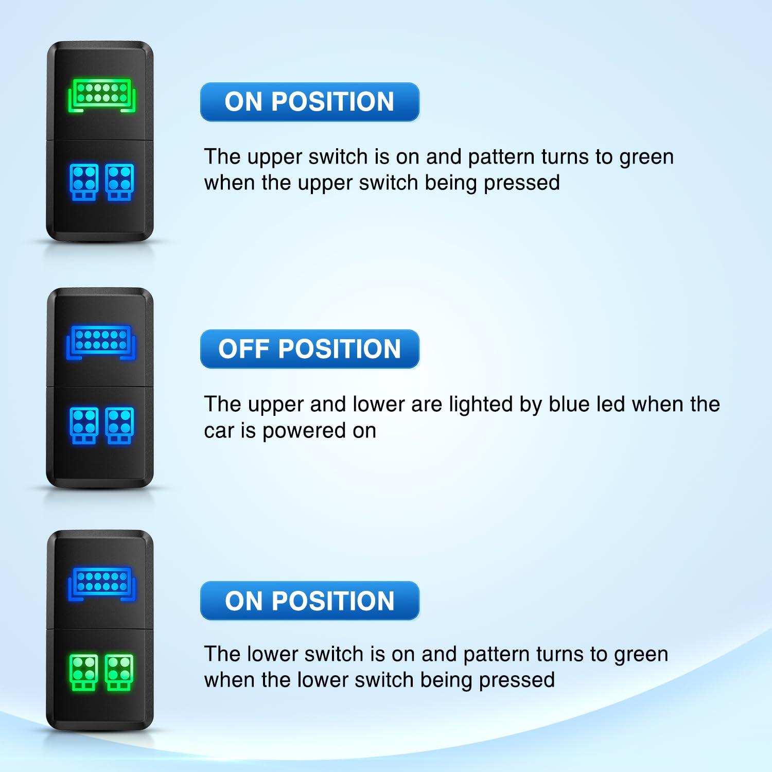 imageNilight Camping Lights Push Button Switch 12V ON Off Switches with Connector Wire Kit 154quot x 083quot Replacement for Toyota FJ Cruiser Fortuner Ta coma Highlander Tundra 4Runner Prado Land CruiserLED Light BAR  LED Work Lights