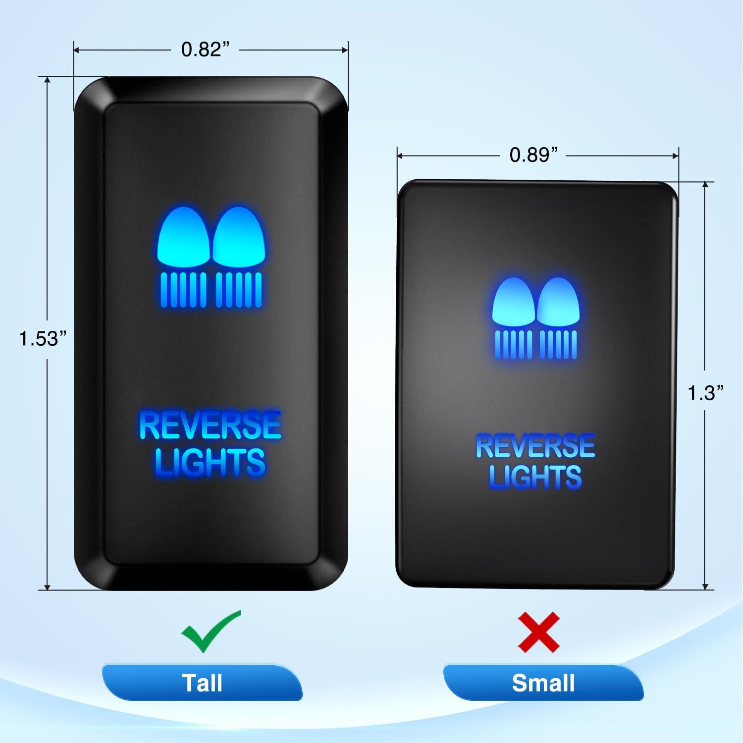 imageNilight Camping Lights Push Button Switch 12V ON Off Switches with Connector Wire Kit 154quot x 083quot Replacement for Toyota FJ Cruiser Fortuner Ta coma Highlander Tundra 4Runner Prado Land CruiserREVERSE LIGHTS