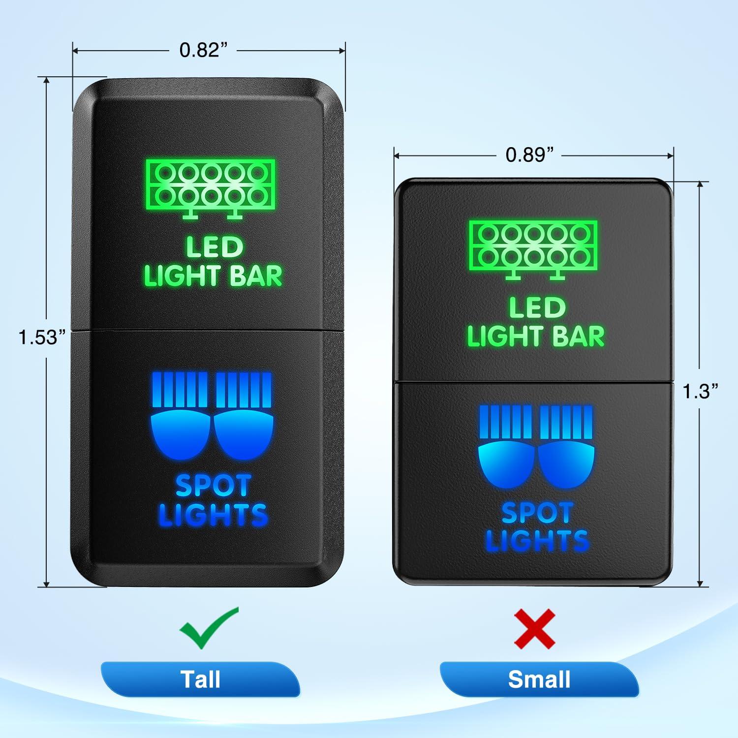 imageNilight Camping Lights Push Button Switch 12V ON Off Switches with Connector Wire Kit 154quot x 083quot Replacement for Toyota FJ Cruiser Fortuner Ta coma Highlander Tundra 4Runner Prado Land CruiserLED Light Bar  Spot Lights