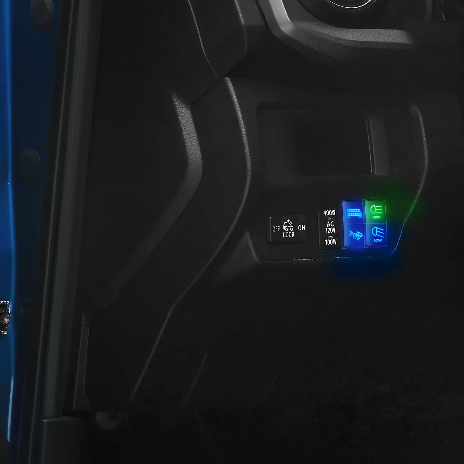 imageNilight Camping Lights Push Button Switch 12V ON Off Switches with Connector Wire Kit 154quot x 083quot Replacement for Toyota FJ Cruiser Fortuner Ta coma Highlander Tundra 4Runner Prado Land CruiserHigh Beam  Low Beam