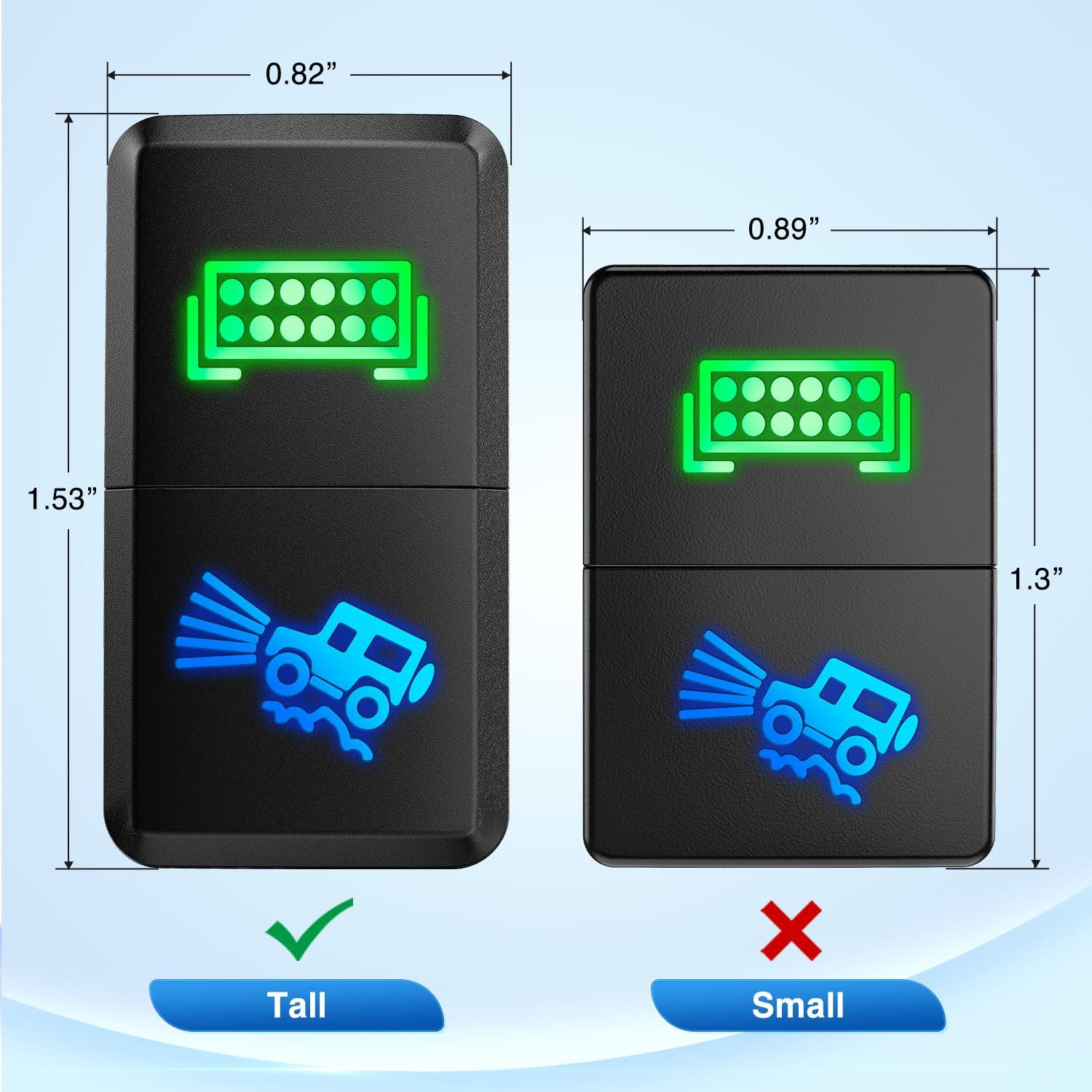 imageNilight Camping Lights Push Button Switch 12V ON Off Switches with Connector Wire Kit 154quot x 083quot Replacement for Toyota FJ Cruiser Fortuner Ta coma Highlander Tundra 4Runner Prado Land CruiserLED Light Bar  OffRoad Lights