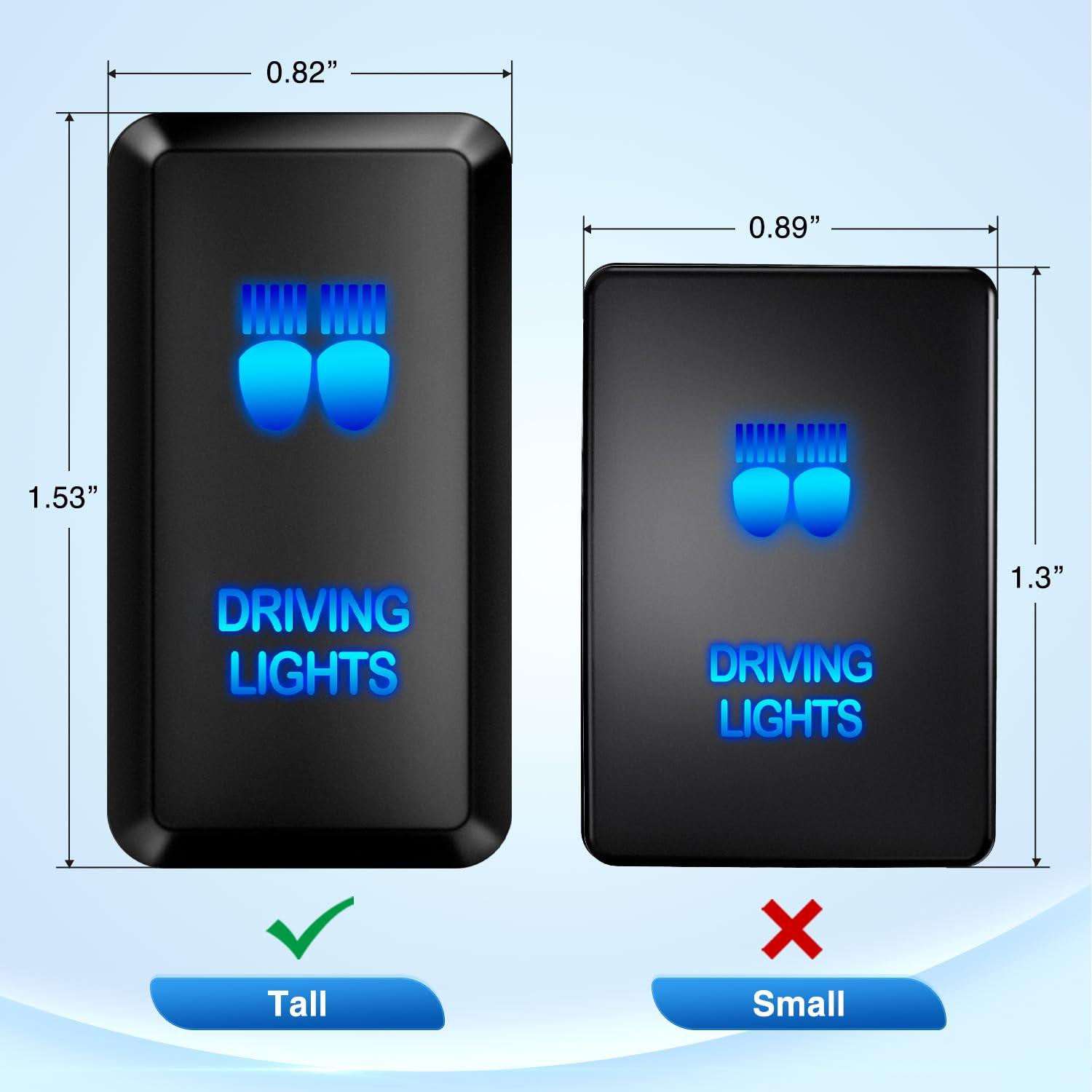 imageNilight Camping Lights Push Button Switch 12V ON Off Switches with Connector Wire Kit 154quot x 083quot Replacement for Toyota FJ Cruiser Fortuner Ta coma Highlander Tundra 4Runner Prado Land CruiserDRIVING LIGHTS