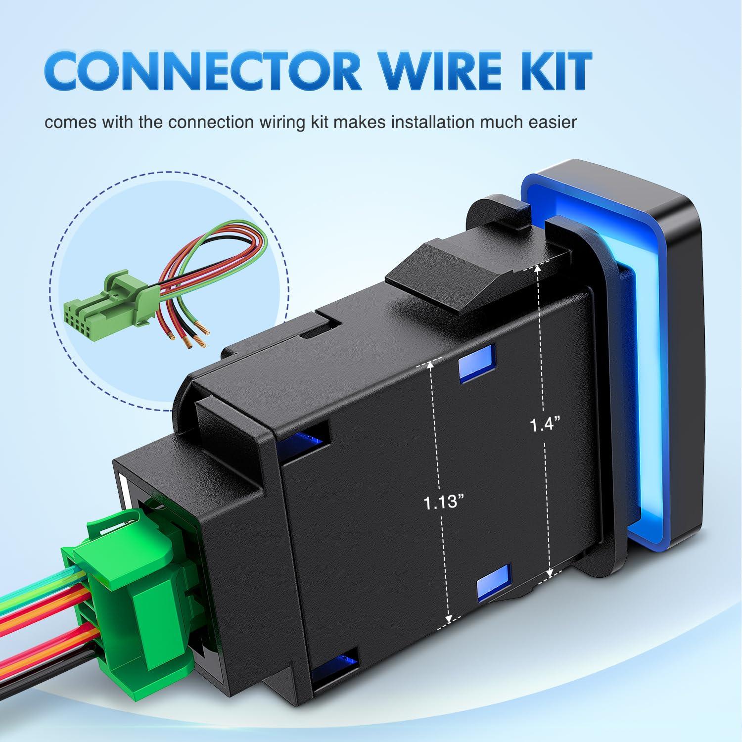imageNilight Camping Lights Push Button Switch 12V ON Off Switches with Connector Wire Kit 154quot x 083quot Replacement for Toyota FJ Cruiser Fortuner Ta coma Highlander Tundra 4Runner Prado Land CruiserDRIVING LIGHTS