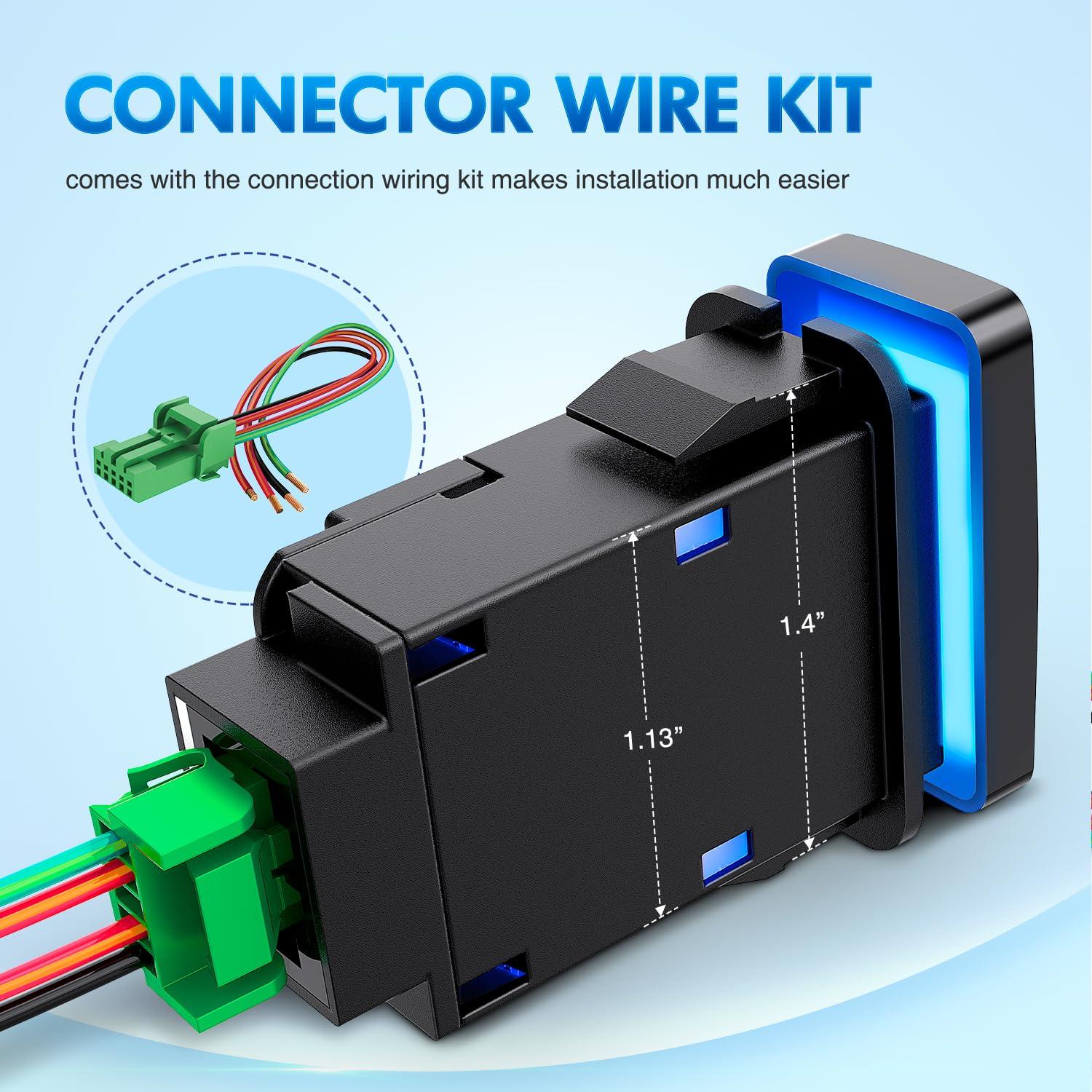 imageNilight Camping Lights Push Button Switch 12V ON Off Switches with Connector Wire Kit 154quot x 083quot Replacement for Toyota FJ Cruiser Fortuner Ta coma Highlander Tundra 4Runner Prado Land CruiserROOF LIGHTS