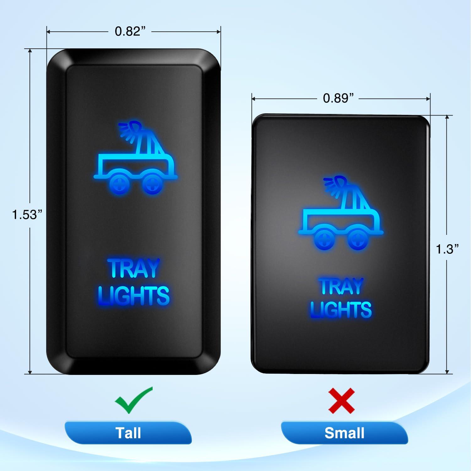 imageNilight Camping Lights Push Button Switch 12V ON Off Switches with Connector Wire Kit 154quot x 083quot Replacement for Toyota FJ Cruiser Fortuner Ta coma Highlander Tundra 4Runner Prado Land CruiserTRAY LIGHTS