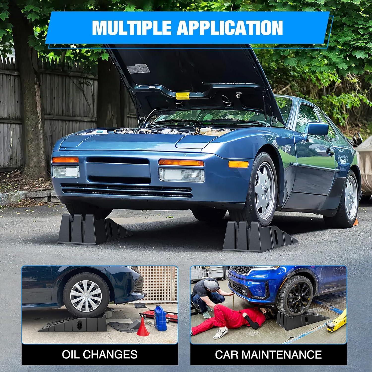 imageNilight Car Ramps Portable 67quot Car Lift Ramp Heavy Duty Vehicle Service Ramp for Home Garage Maintenance 13000lb GVW Capacity Per PairCar Ramp