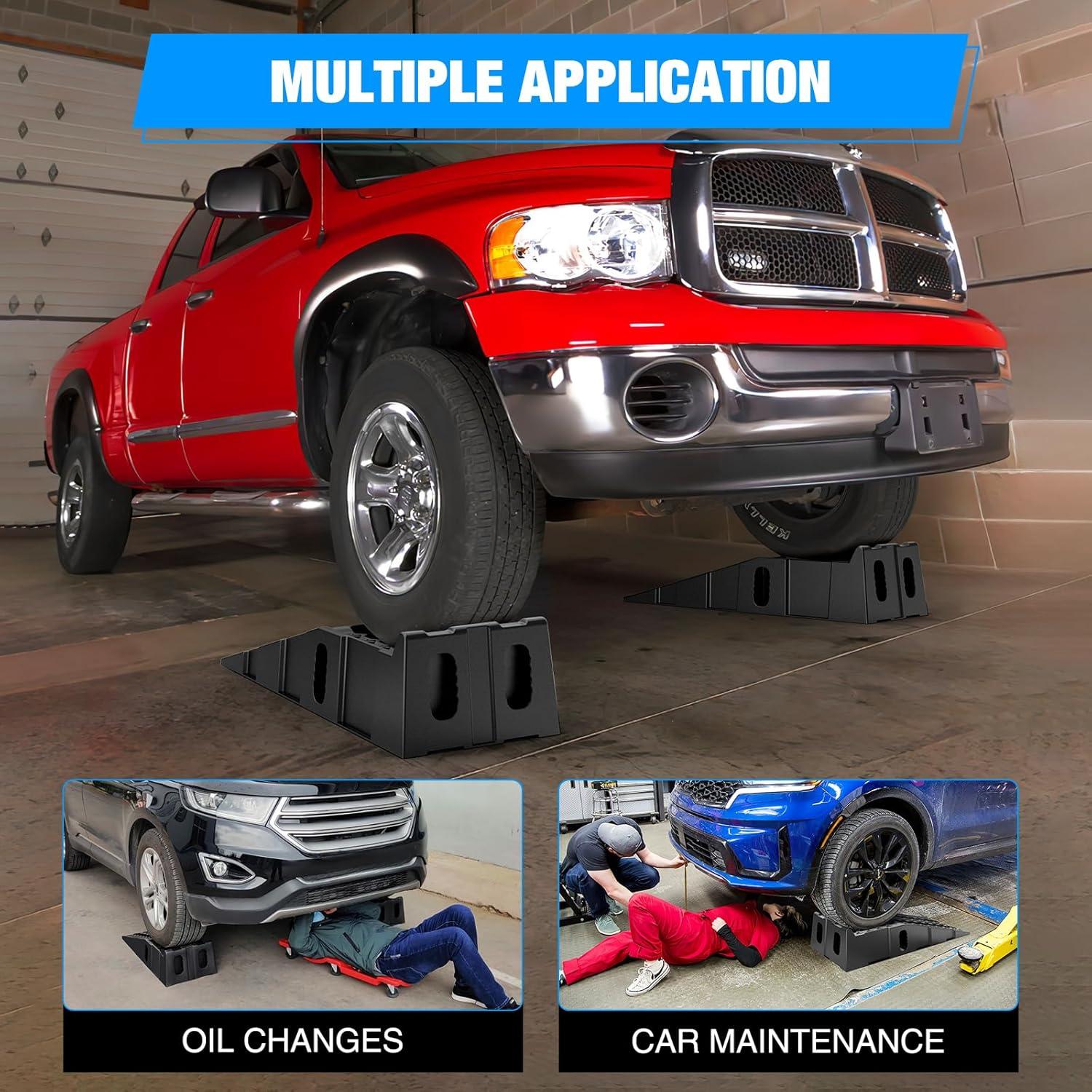 imageNilight Car Ramps Portable 67quot Car Lift Ramp Heavy Duty Vehicle Service Ramp for Home Garage Maintenance 13000lb GVW Capacity Per PairTruck Ramp