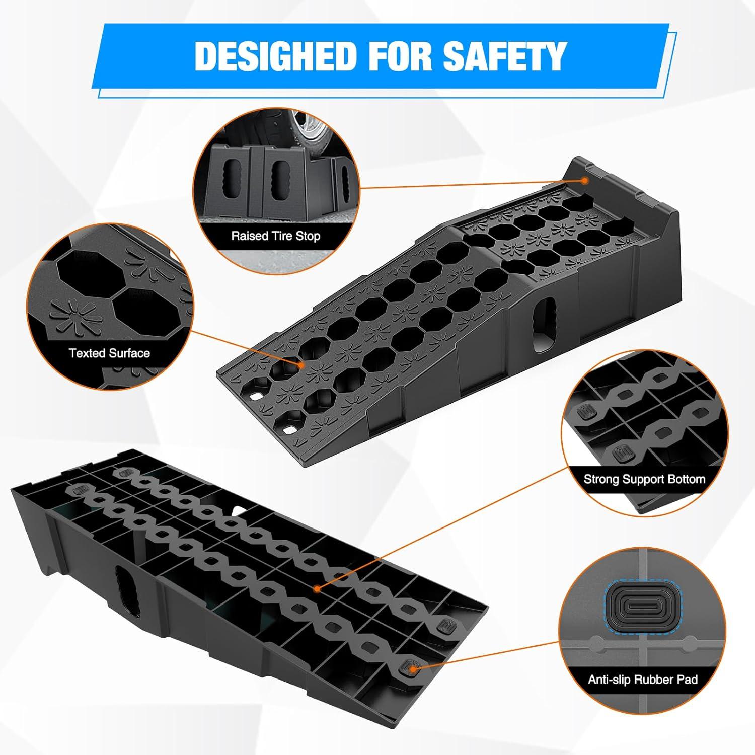 imageNilight Car Ramps Portable 67quot Car Lift Ramp Heavy Duty Vehicle Service Ramp for Home Garage Maintenance 13000lb GVW Capacity Per PairTruck Ramp