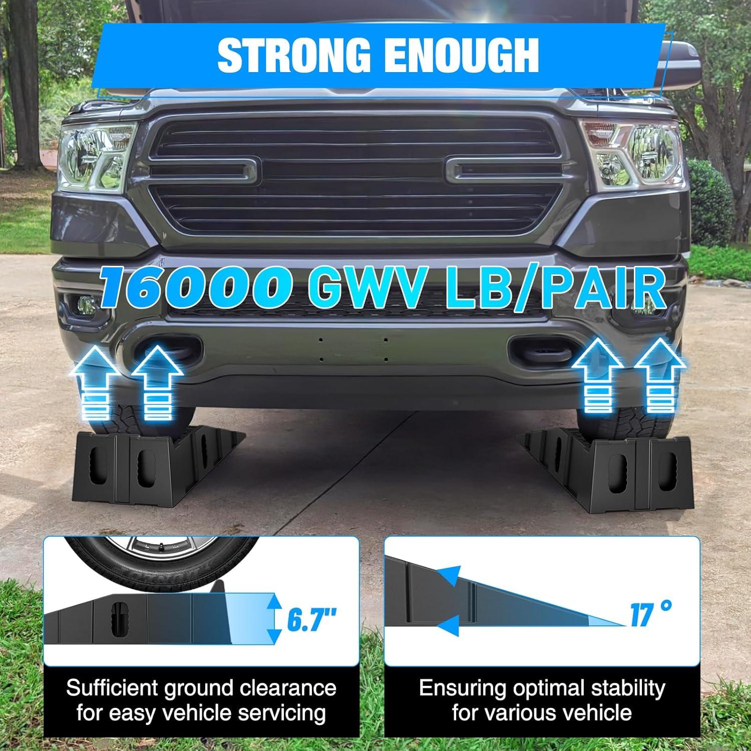 imageNilight Car Ramps Portable 67quot Car Lift Ramp Heavy Duty Vehicle Service Ramp for Home Garage Maintenance 13000lb GVW Capacity Per PairTruck Ramp