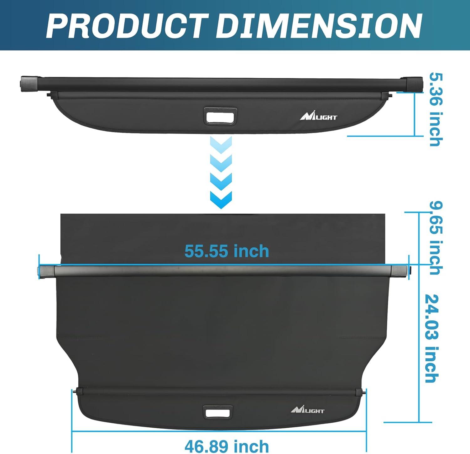 imageNilight Cargo Cover Fit for Ford Edge 2015 2016 2017 2018 2019 2020 2021 2022 2023 Retractable Privacy Security Shield Shade Rear Trunk Cover with Trunk Storage Net