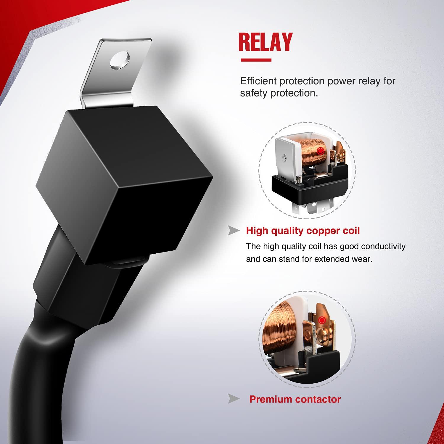 imageNilight Copper LED Light Bar Wiring Harness Kit  1 Lead 12AWG Heavy Duty 12V On Off Switch Power Relay Blade Fuse for Off Road LED Work Light2 Years Warranty14AWG2 Lead