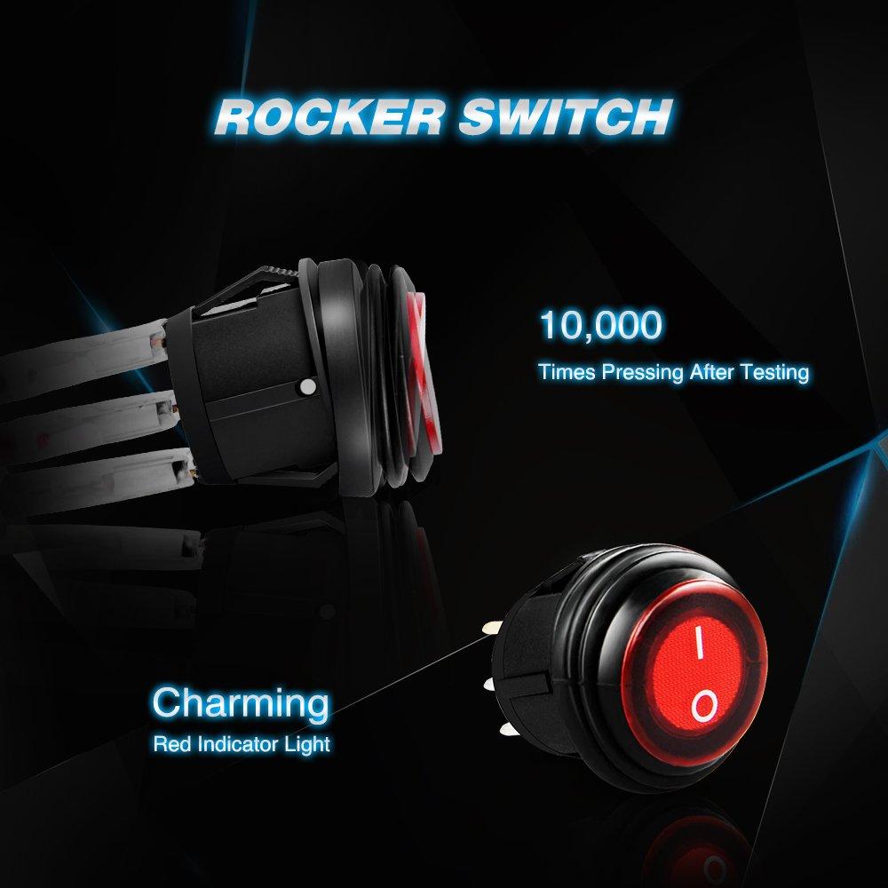 imageNilight Copper LED Light Bar Wiring Harness Kit  1 Lead 12AWG Heavy Duty 12V On Off Switch Power Relay Blade Fuse for Off Road LED Work Light2 Years Warranty16AWG2 Lead