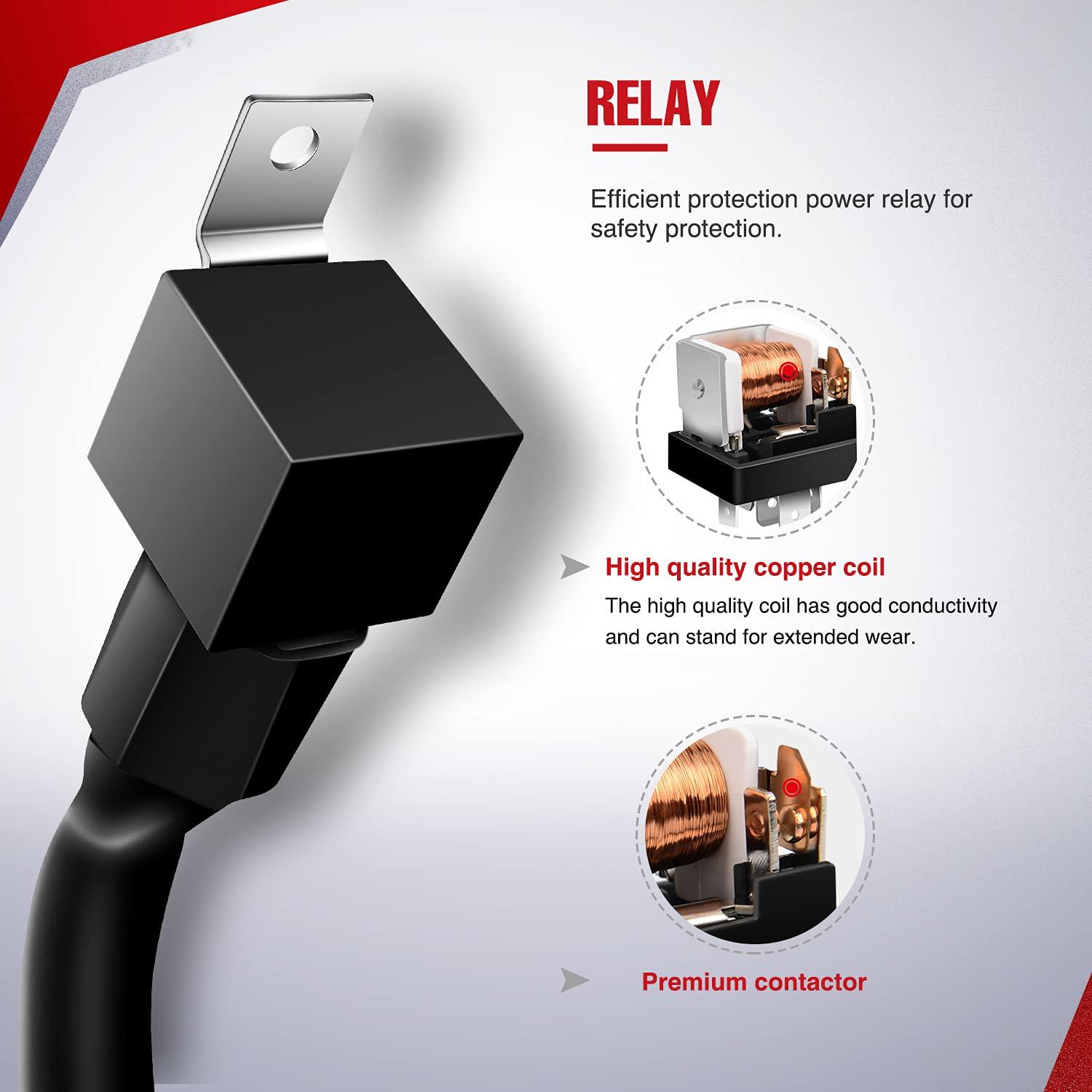 imageNilight Copper LED Light Bar Wiring Harness Kit  1 Lead 12AWG Heavy Duty 12V On Off Switch Power Relay Blade Fuse for Off Road LED Work Light2 Years Warranty14AWG1 Lead