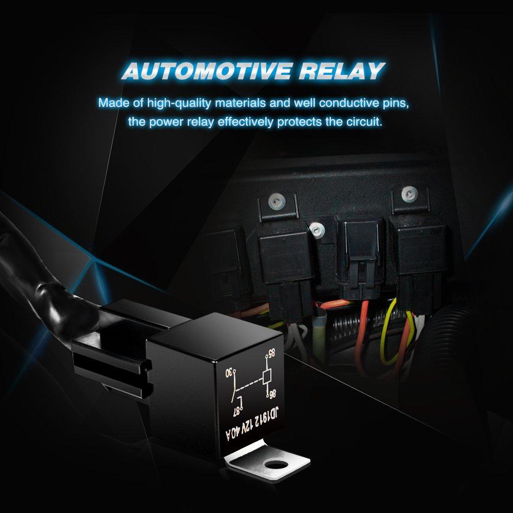 imageNilight Copper LED Light Bar Wiring Harness Kit  1 Lead 12AWG Heavy Duty 12V On Off Switch Power Relay Blade Fuse for Off Road LED Work Light2 Years Warranty16AWG2 Lead