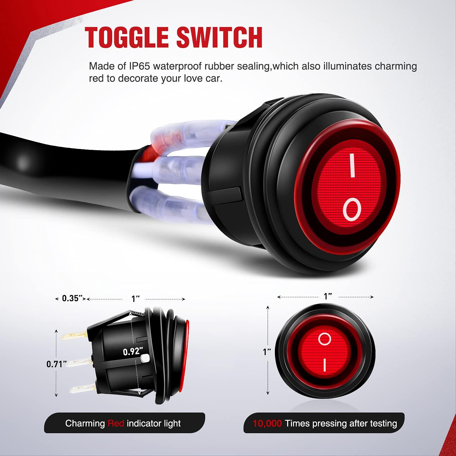 imageNilight Copper LED Light Bar Wiring Harness Kit  1 Lead 12AWG Heavy Duty 12V On Off Switch Power Relay Blade Fuse for Off Road LED Work Light2 Years Warranty14AWG2 Lead