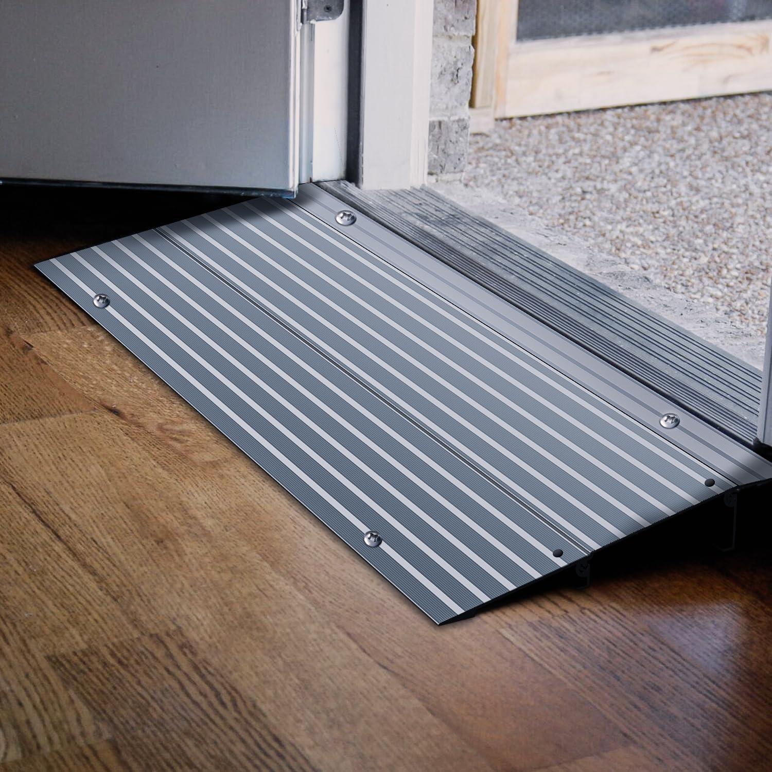 imageNilight Door Threshold Ramp 2quot Rise Portable Aluminum Wheelchair Door Entry Ramps for Doorways Stairs Home Steps2 Rise