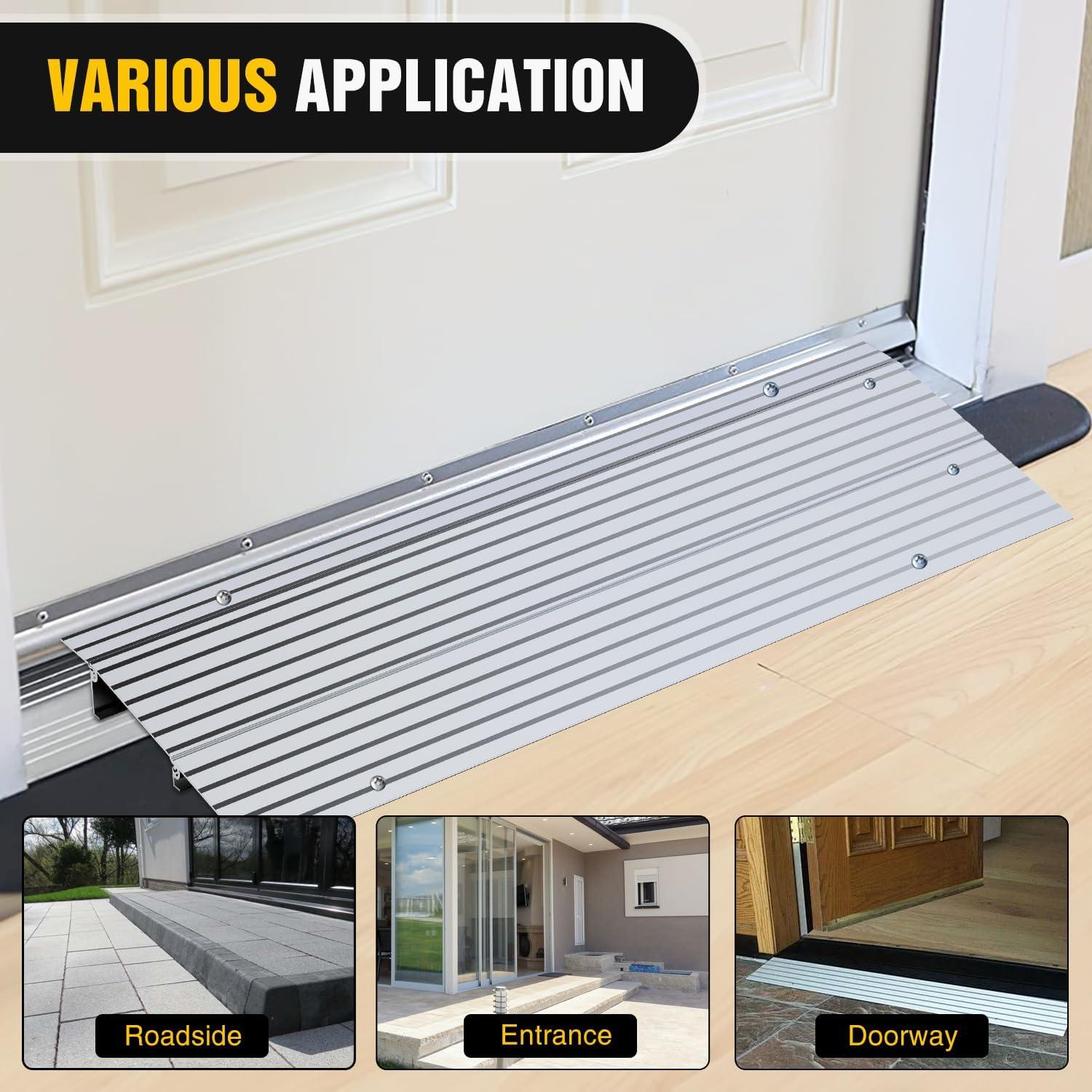 imageNilight Door Threshold Ramp 2quot Rise Portable Aluminum Wheelchair Door Entry Ramps for Doorways Stairs Home Steps2 Rise