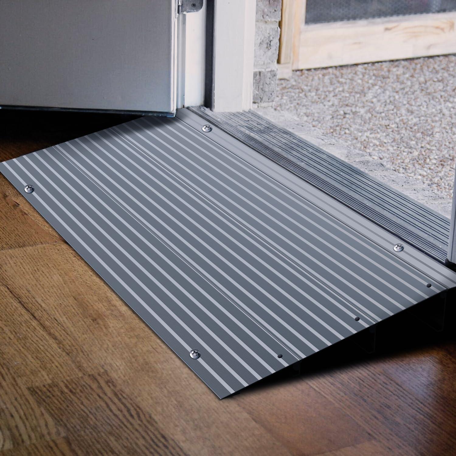 imageNilight Door Threshold Ramp 2quot Rise Portable Aluminum Wheelchair Door Entry Ramps for Doorways Stairs Home Steps3 Rise