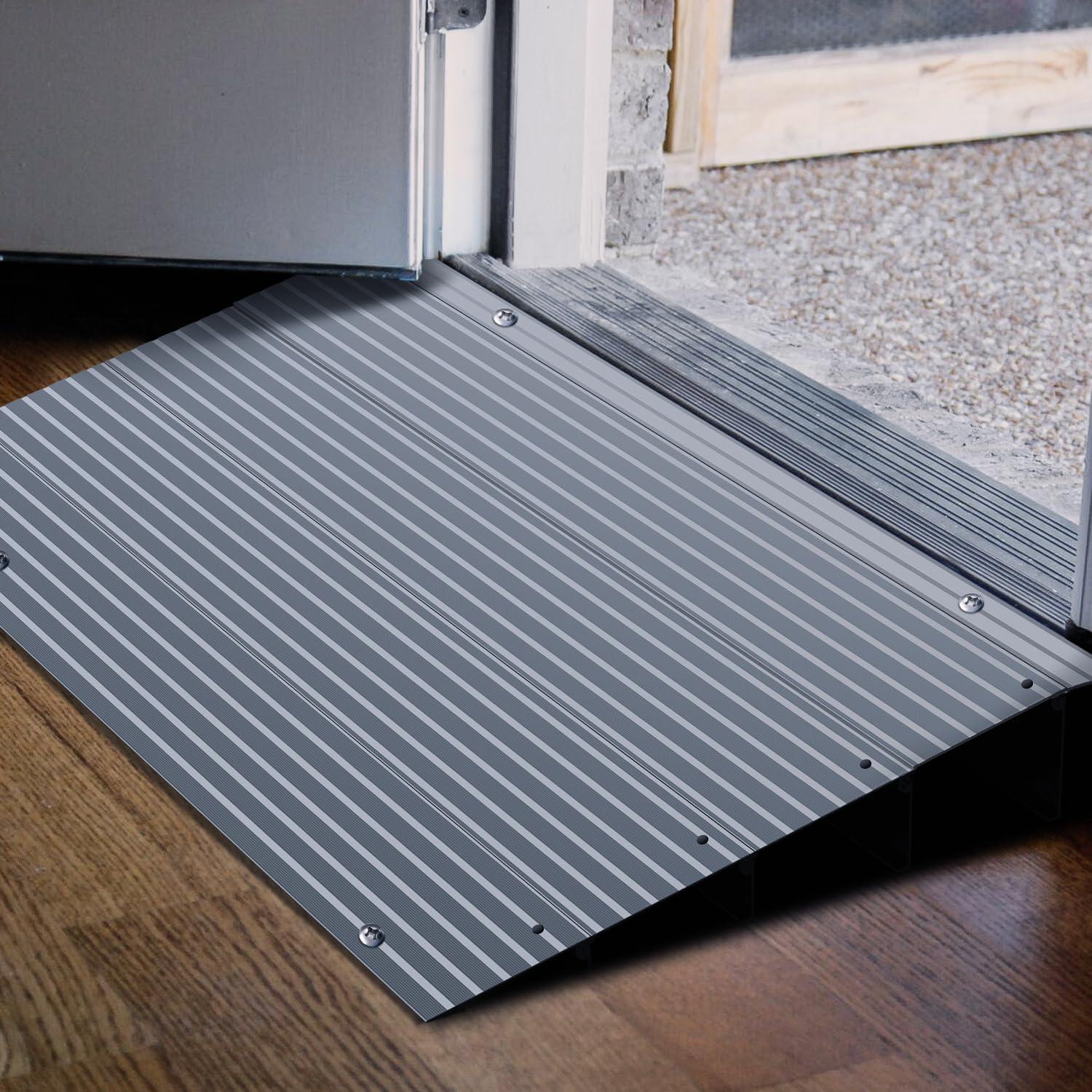 imageNilight Door Threshold Ramp 2quot Rise Portable Aluminum Wheelchair Door Entry Ramps for Doorways Stairs Home Steps4 Rise