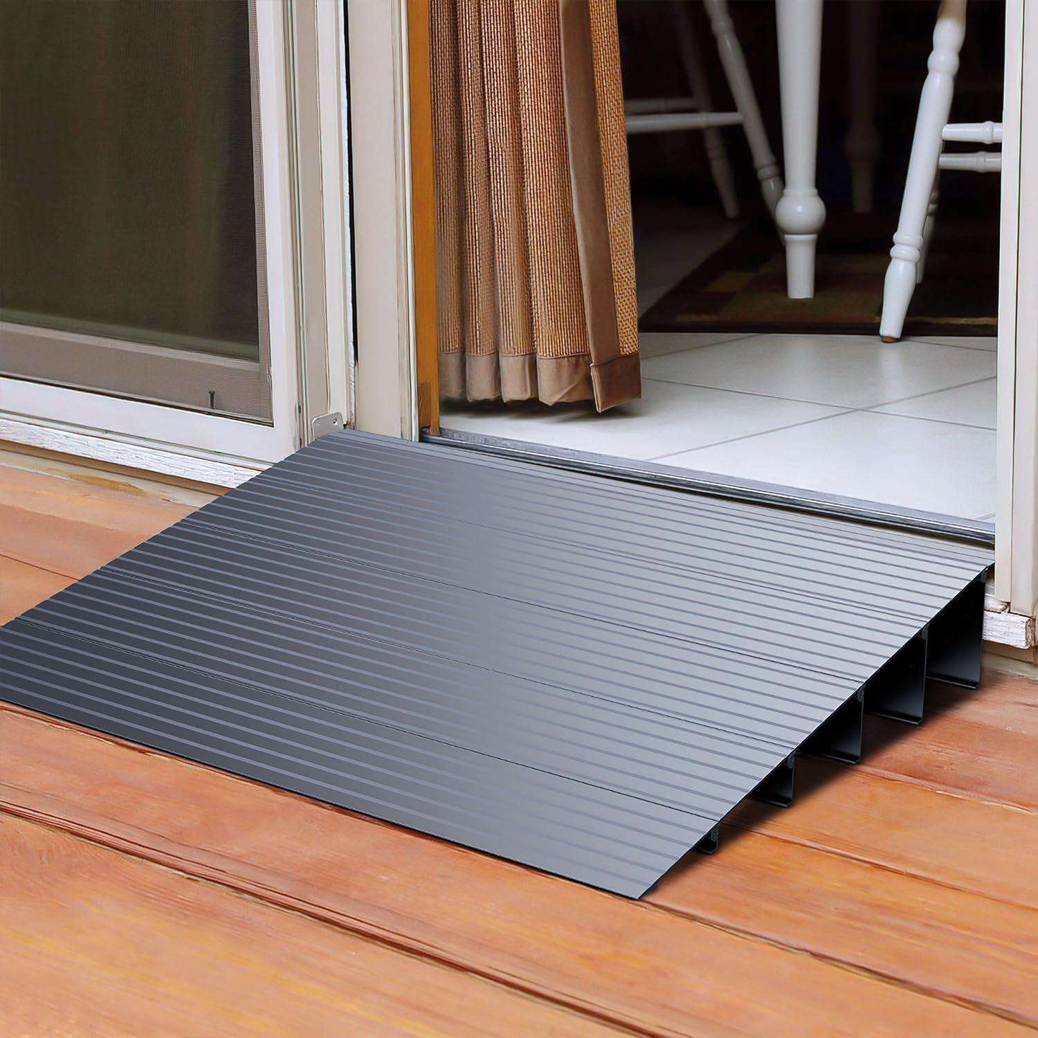 imageNilight Door Threshold Ramp 2quot Rise Portable Aluminum Wheelchair Door Entry Ramps for Doorways Stairs Home Steps5 Rise