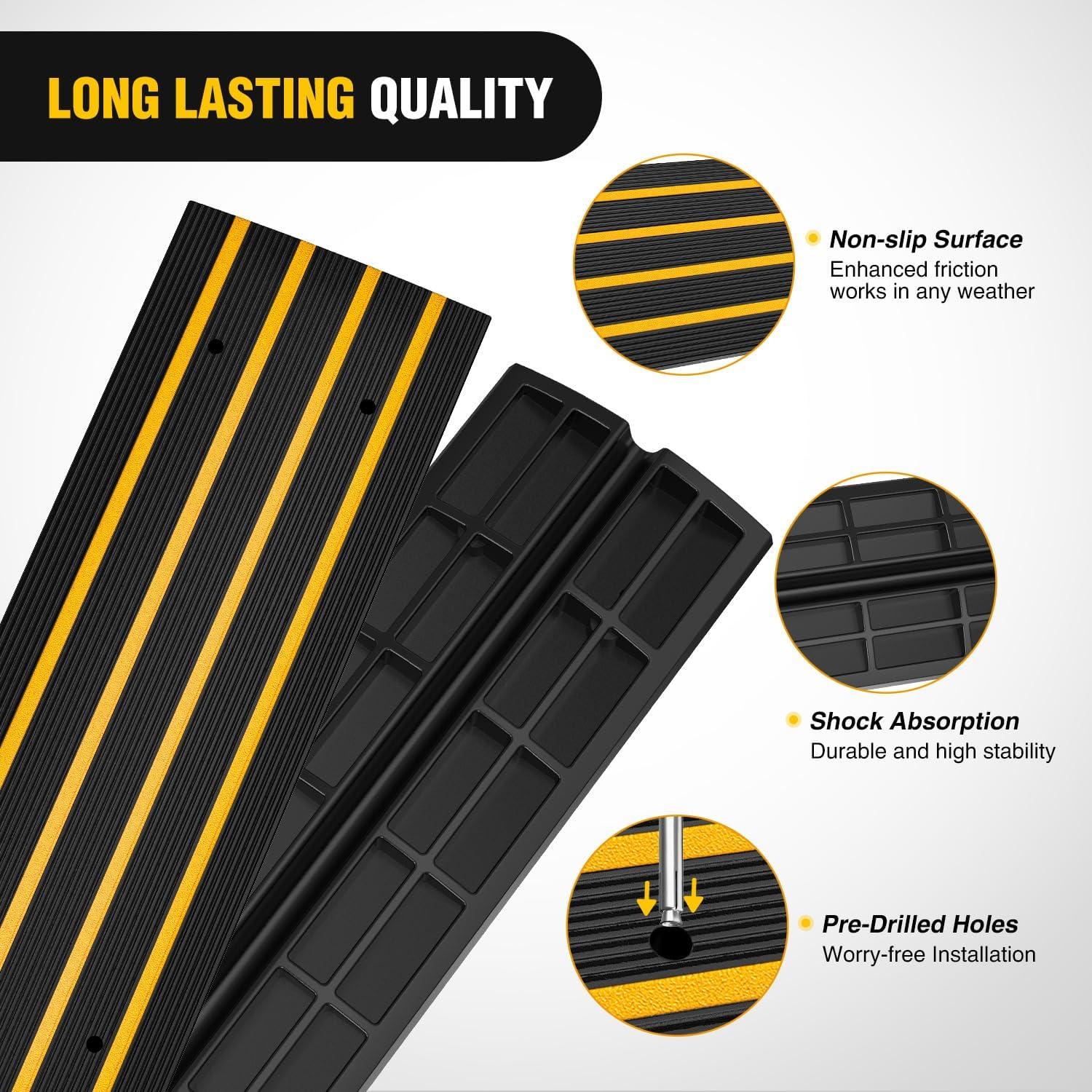 imageNilight Driveway Curb Ramp 26 Inch High HeavyDuty Rubber Curbside Vehicle ramp for Car Truck Wheelchair Mobility Loading Dock Garage1PC