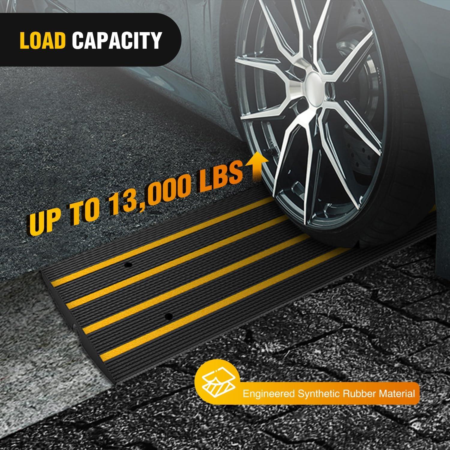 imageNilight Driveway Curb Ramp 26 Inch High HeavyDuty Rubber Curbside Vehicle ramp for Car Truck Wheelchair Mobility Loading Dock Garage1PC