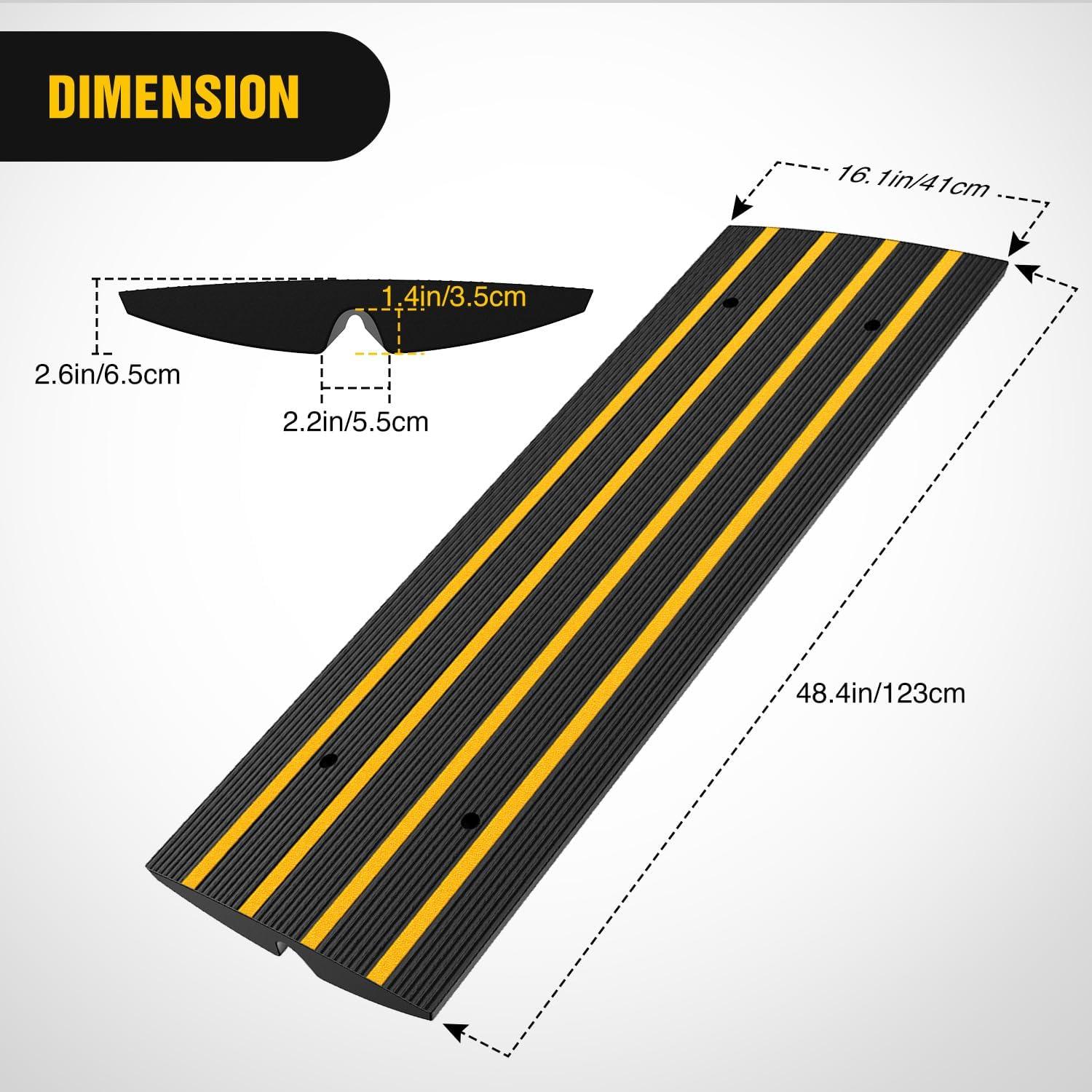imageNilight Driveway Curb Ramp 26 Inch High HeavyDuty Rubber Curbside Vehicle ramp for Car Truck Wheelchair Mobility Loading Dock Garage2PCS