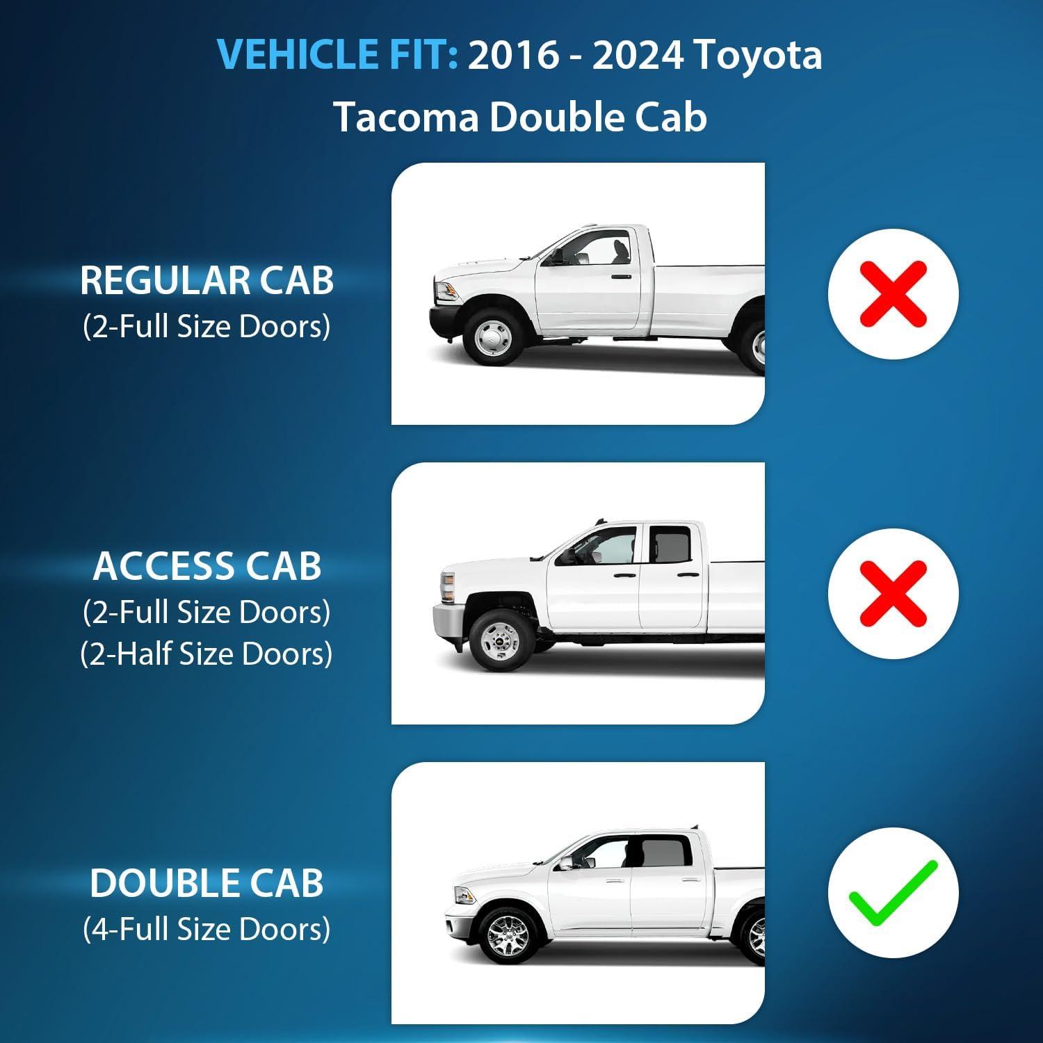 imageNilight Durable Rain Guards for Toyota Tacoma Double Cab 2016 2017 2018 2019 2020 2021 2022 2023 Window Deflectors Vent Window Visors 4 PiecesFor 20162023 Toyota Tacoma Double Cab