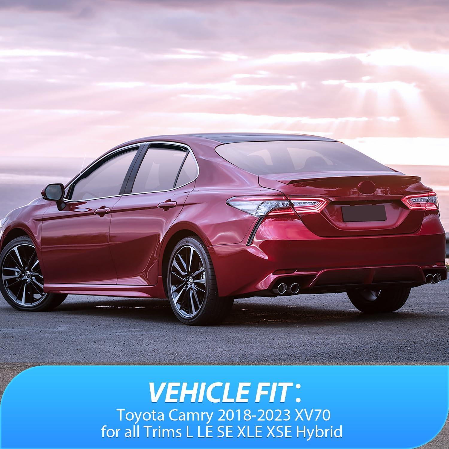 imageNilight Durable Rain Guards for Toyota Tacoma Double Cab 2016 2017 2018 2019 2020 2021 2022 2023 Window Deflectors Vent Window Visors 4 PiecesFor 20182024 Toyota Camry