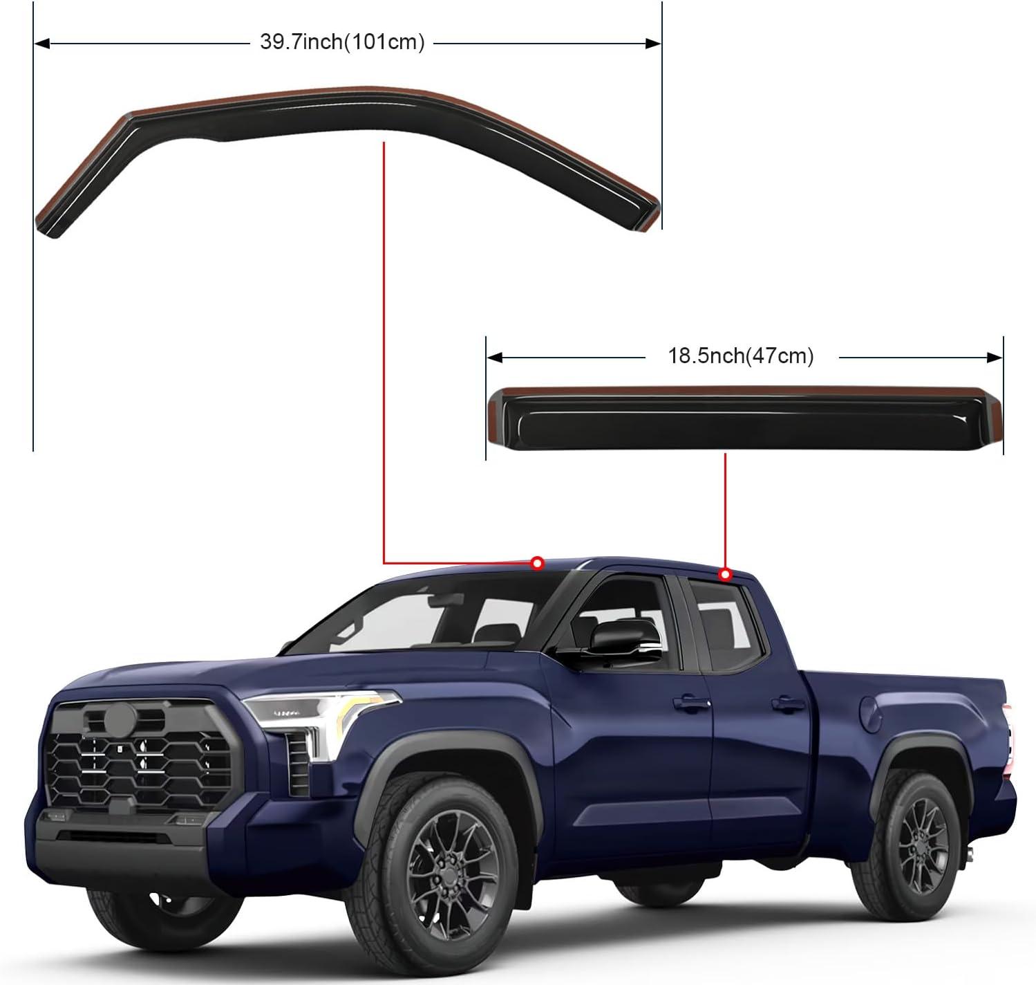 imageNilight Durable Rain Guards for Toyota Tacoma Double Cab 2016 2017 2018 2019 2020 2021 2022 2023 Window Deflectors Vent Window Visors 4 PiecesFor 20222024 Toyota Tundra Double Cab