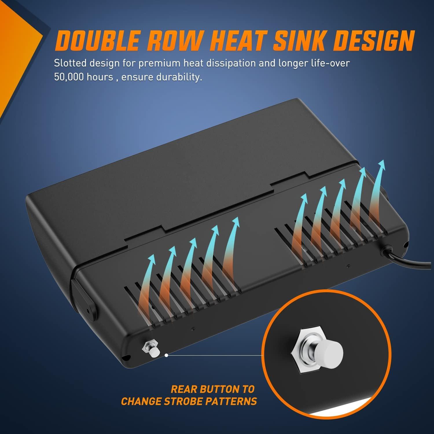 imageNilight Emergency Strobe Lights Windshield Hazard Warning Safety Flash with Suction Cups Super Bright LED Light for Police Enforcement Firefighters Vehicle TruckAmber