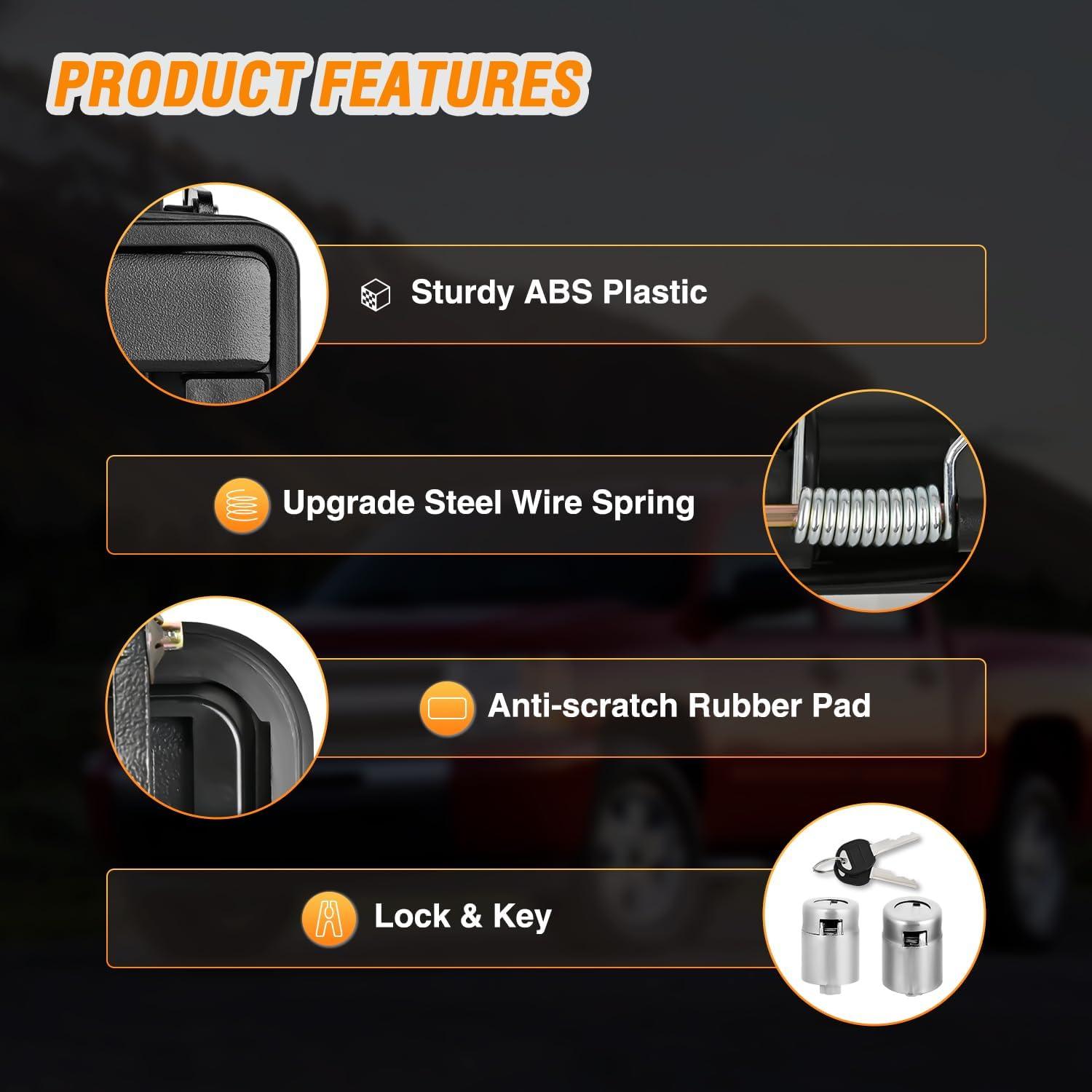 imageNilight Extended Cab Door Handle Left Driver ampamp Right Passenger Rear Car Door Handles Compatible with 1999 00 01 02 03 04 05 06 2007 Chevy Silverado GMC Sierra 1500 2500 3500 Replace157581711575817219881994 Chevy GMC Yukon